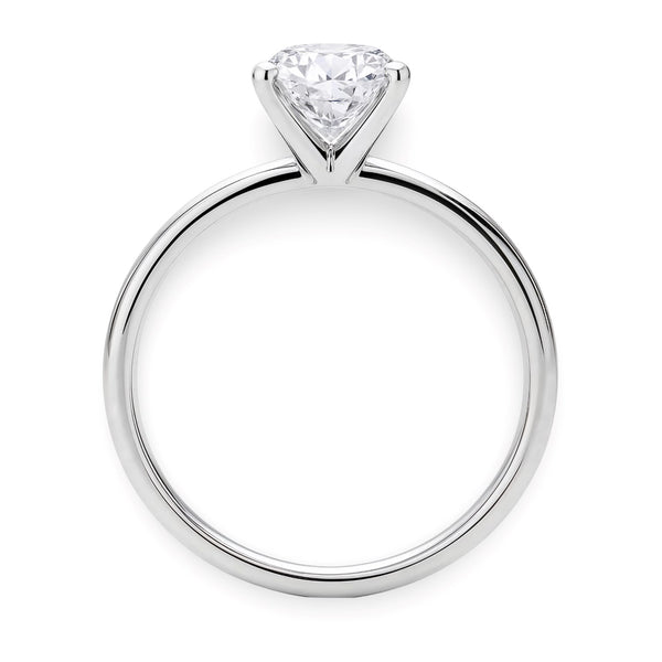 1 1/2 Carat Round Lab Grown IGI G/VS1 Diamond Ring in 10K White Gold