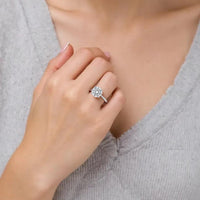 1 1/2 Carat Round Lab Grown IGI G/VS1 Diamond Ring in 10K White Gold