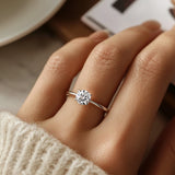 1 1/2 Carat Round Lab Grown IGI G/VS1 Diamond Ring in 10K White Gold thumbnail 6