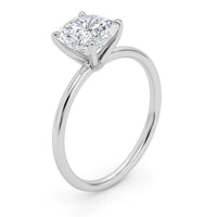 2 Carat Cushion Lab Grown IGI G/VS1 Diamond Solitaire Ring in 10K White Gold