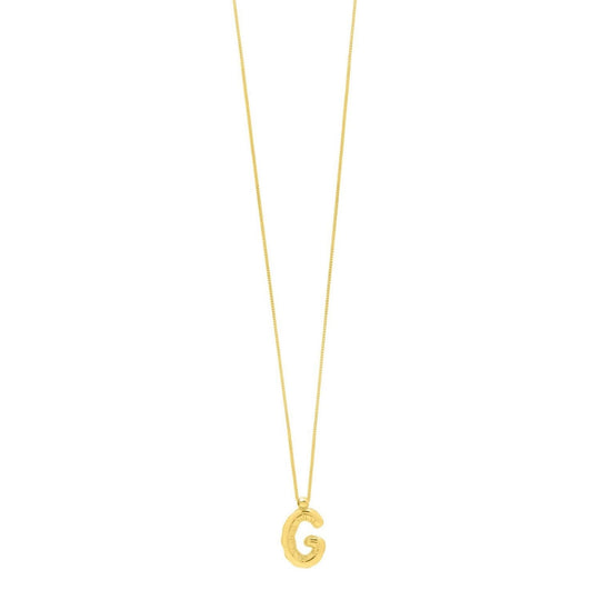 14K yellow gold initial G pendant