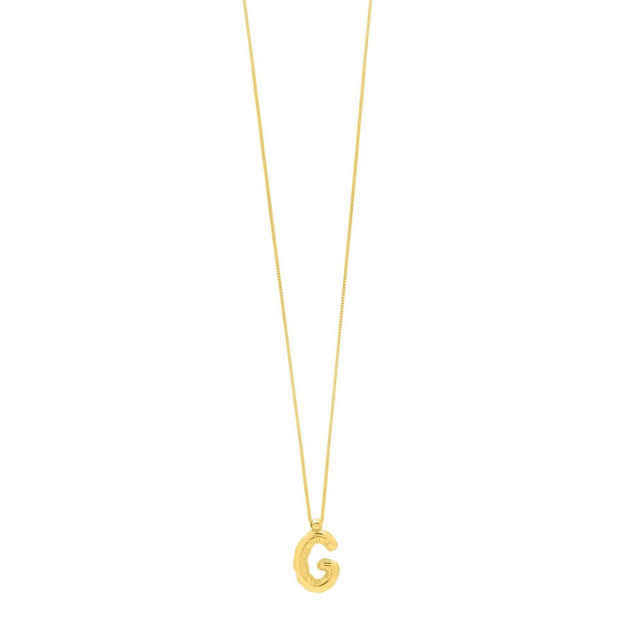 14K Yellow Gold Helium Initial G Pendant