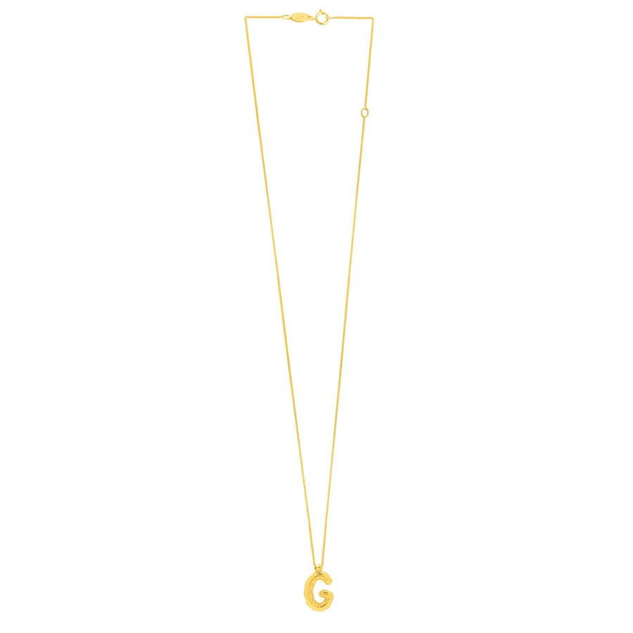 14K Yellow Gold Helium Initial G Pendant