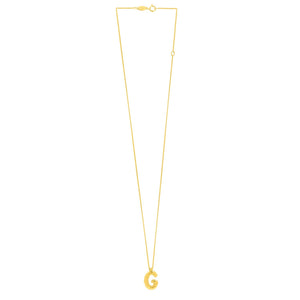 14K Yellow Gold Helium Initial G Pendant