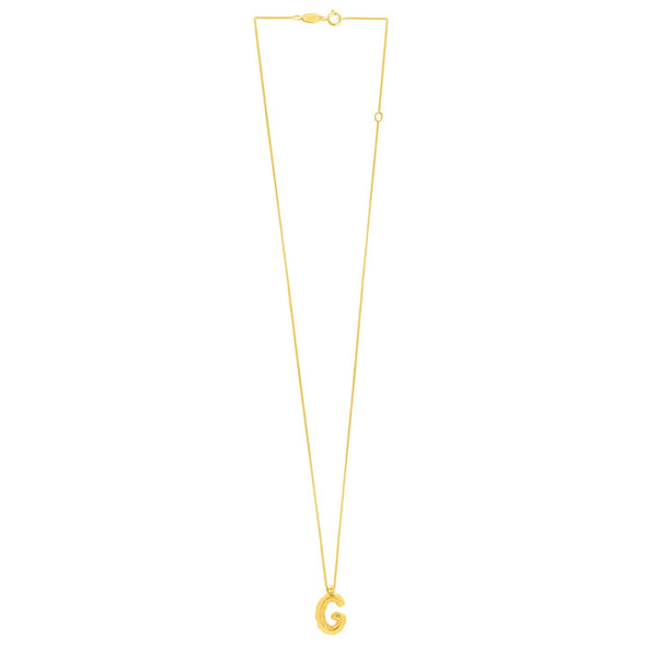 14K Yellow Gold Helium Initial G Pendant