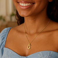 14K Yellow Gold Helium Initial G Pendant