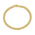 14K yellow gold Cuban link chain bracelet, 4.50 mm faceted links