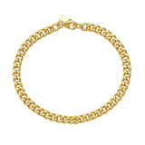 14K yellow gold Cuban link chain bracelet, 4.50 mm faceted links thumbnail 1