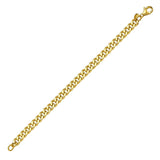 14K Yellow Gold Petite Faceted Cuban Link Chain Bracelet (4.50 mm) thumbnail 2