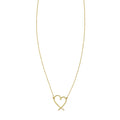 14K yellow gold heart pendant necklace on a delicate chain