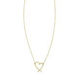 14K Yellow Gold Delicate Heart Necklace thumbnail 1