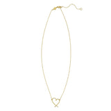 14K Yellow Gold Delicate Heart Necklace thumbnail 2