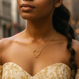 14K Yellow Gold Delicate Heart Necklace thumbnail 3