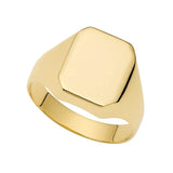 14K Yellow Gold Polished Rectangular Signet Ring thumbnail 2
