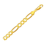 10k Yellow Gold Solid Figaro Bracelet (7.90 mm) thumbnail 1