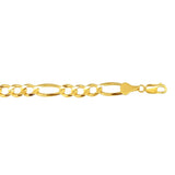 10k Yellow Gold Solid Figaro Bracelet (7.90 mm) thumbnail 6