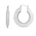 925 sterling silver rhodium plated large puffed hoop earrings