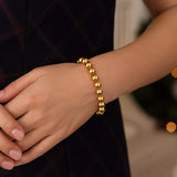 Polished 8mm Bead Bracelet in 14K Yellow Gold (8.00 mm) thumbnail 6