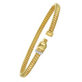 14K yellow gold panther tubogas cuff bangle with diamond accents