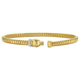 14K Yellow Gold Tubogas Panther Cuff with Diamonds (3.90 mm) thumbnail 2