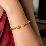 14K Yellow Gold Tubogas Panther Cuff with Diamonds (3.90 mm) thumbnail 3