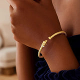 14K Yellow Gold Tubogas Panther Cuff with Diamonds (3.90 mm) thumbnail 4