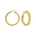 14K yellow gold interlocking trinity hoop earrings