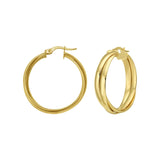 14K Yellow Gold Interlocking Large Trinity Hoop Earrings thumbnail 1