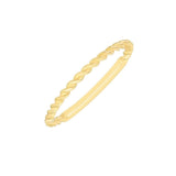 14K yellow gold twisted stackable ring with a low-profile rope band thumbnail 1