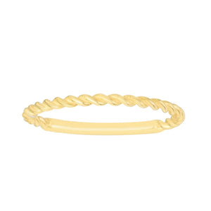 14K Yellow Gold Twisted Stackable Ring