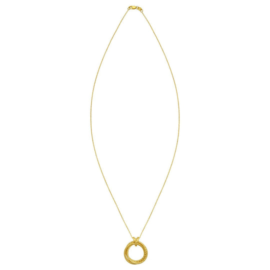 14K yellow gold interlocking trinity necklace with diamond-cut finish