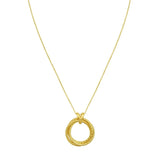 14K Yellow Gold Interlocking Diamond Cut Trinity Necklace thumbnail 5
