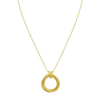 14K Yellow Gold Interlocking Diamond Cut Trinity Necklace
