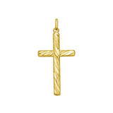 14K Yellow Gold Swirl Cross Pendant thumbnail 1