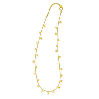 14K Yellow Gold Necklace with Dangling Stars