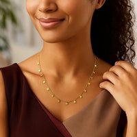 14K Yellow Gold Necklace with Dangling Stars
