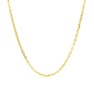 18k Yellow Gold Diamond Cut Cable Link Chain (1.50 mm)
