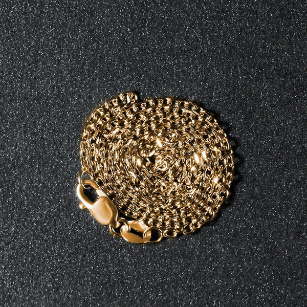 18k Yellow Gold Diamond Cut Cable Link Chain (1.50 mm)