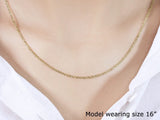 18k Yellow Gold Diamond Cut Cable Link Chain (1.50 mm) thumbnail 9