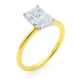 3 Carat Radiant Lab Grown IGI G/VS1 Diamond Solitaire Ring in 10K Yellow Gold thumbnail 2