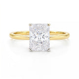 3 Carat Radiant Lab Grown IGI G/VS1 Diamond Solitaire Ring in 10K Yellow Gold thumbnail 3