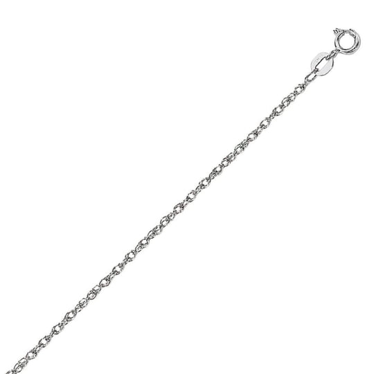 14k White Gold Machine Rope Chain (0.95 mm)