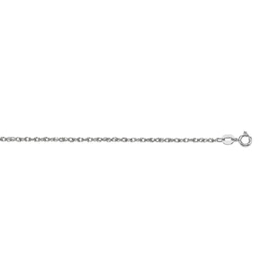 14k White Gold Machine Rope Chain (0.95 mm)