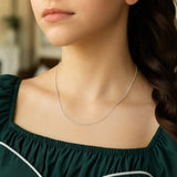 14k White Gold Machine Rope Chain (0.95 mm) thumbnail 3