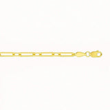 14k Yellow Gold Alternating Paperclip Anklet (2.8mm) thumbnail 2