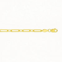 14k Yellow Gold Alternating Paperclip Anklet (2.8mm)