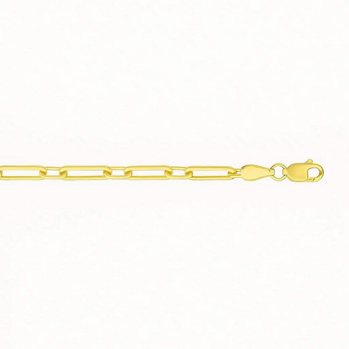 14k Yellow Gold Alternating Paperclip Anklet (2.8mm)