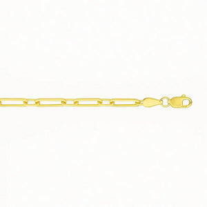 14k Yellow Gold Alternating Paperclip Anklet (2.8mm)