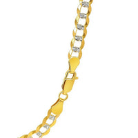 14k Two Tone Gold Pave Curb Chain (5.70 mm)