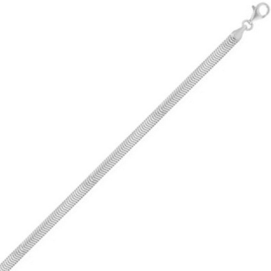 Sterling Silver Rhodium Plated Oval Snake Chain (4.20 mm)
